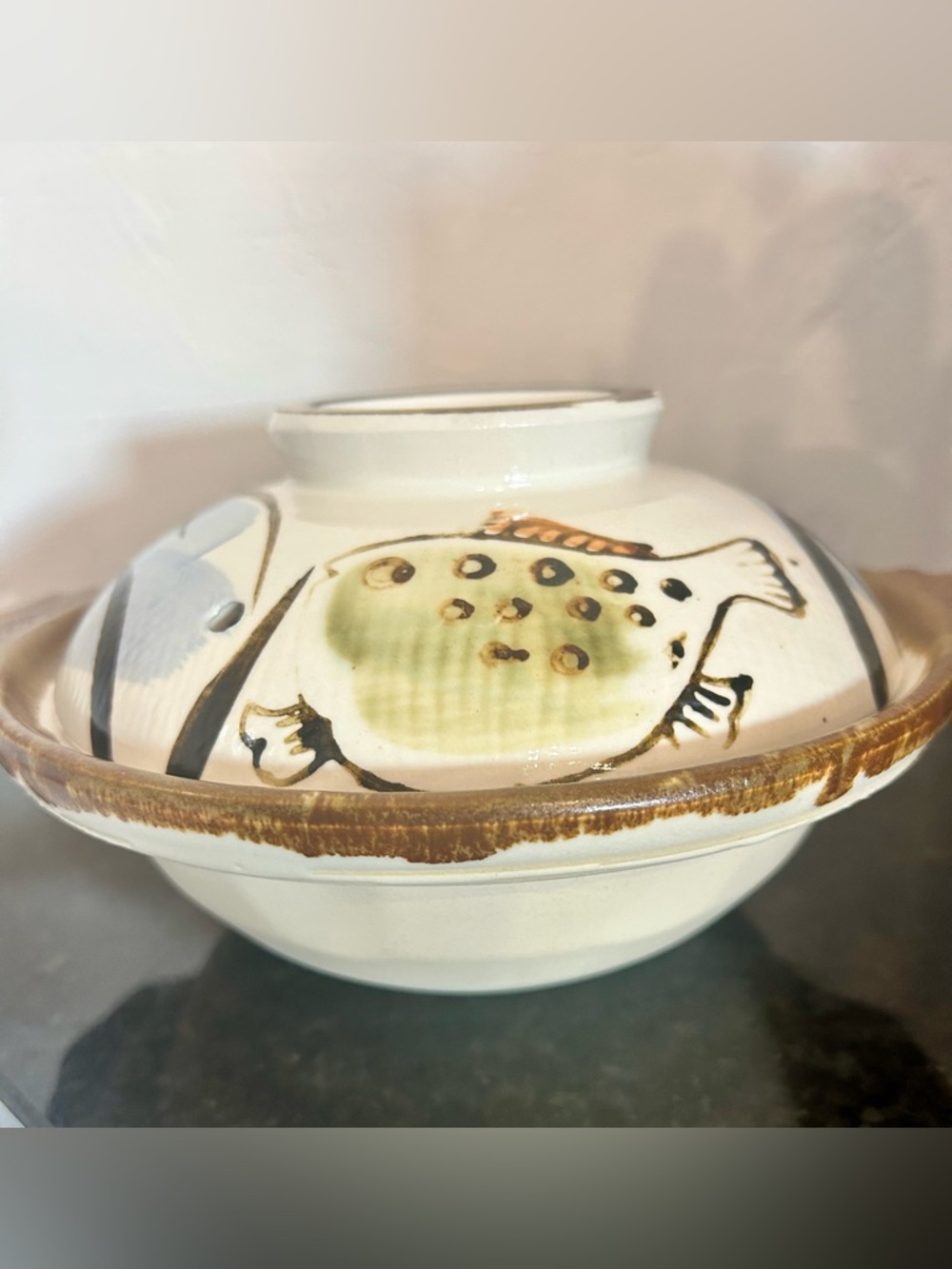 Vintage Donabe Clay Japanese 9x5" Earthenware Pot Rice Cooker - Picture 9 of 10
